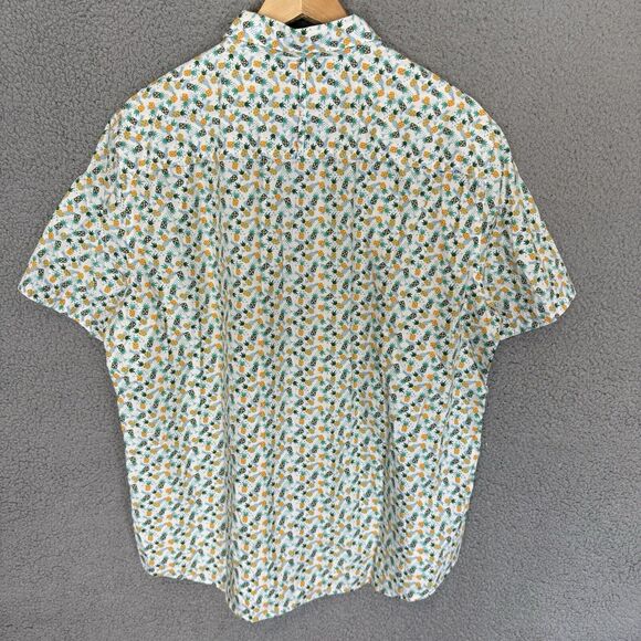Johnston & Murphy Shirt Mens L Short Sleeve Button Up Pineapples Cotton - Picture 3 of 7